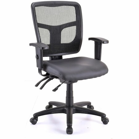 Lorell Executive Antimicrobial Mid-Back Chair, Black LLR86241